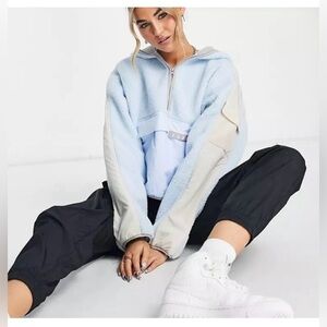 JORDAN Fleece Hoodie Celestine Blue | Oatmeal | College Gray XS